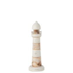 Phare en bois blanc L13*l13*H40cm