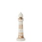 Faro de madera blanca L13*l13*H40cm
