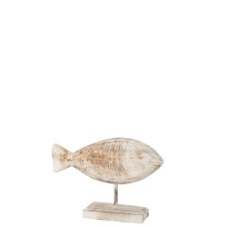 POISSON SUR PIED BOIS ALBASIA WHITE WASH LARGE