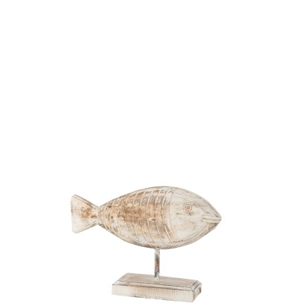POISSON SUR PIED BOIS ALBASIA WHITE WASH LARGE