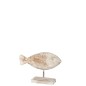 Poisson sur pied en bois blanc L35*l10*H24cm