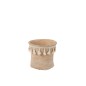 Cache-pot boho en ciment beige