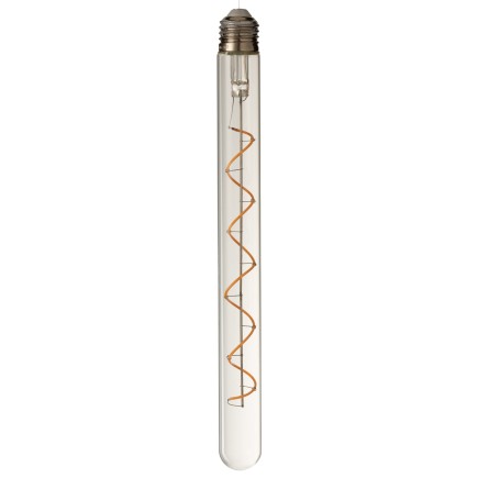 Lámpara LED con espiral amarilla y vidrio transparente L3*l3*H30cm