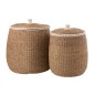 Set de 2 paniers à couvercles en papier marron D25 et 43cm Set de 2 paniers à couvercles en papier marron D25 et 43cm