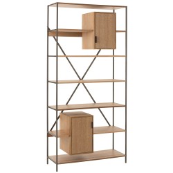 Etagère en bois et métal avec divers compartiments L95*l38*H200cm