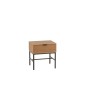 Mesa con patas de metal y madera natural de 47x30x51cm.