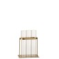 Soliflore en métal doré avec 3 tubes en verre L11*l7*11cm Soliflore en métal doré avec 3 tubes en verre L11*l7*11cm