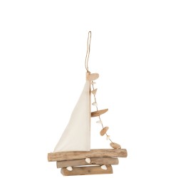 BATEAU + VOILE + COQUILLAGE CHENE NATUREL SMALL