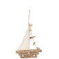 Bateau et sa voile en chêne naturel L32*l6*H41cm
