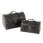 SET DE 2 MALLES RONDE BOIS NOIR