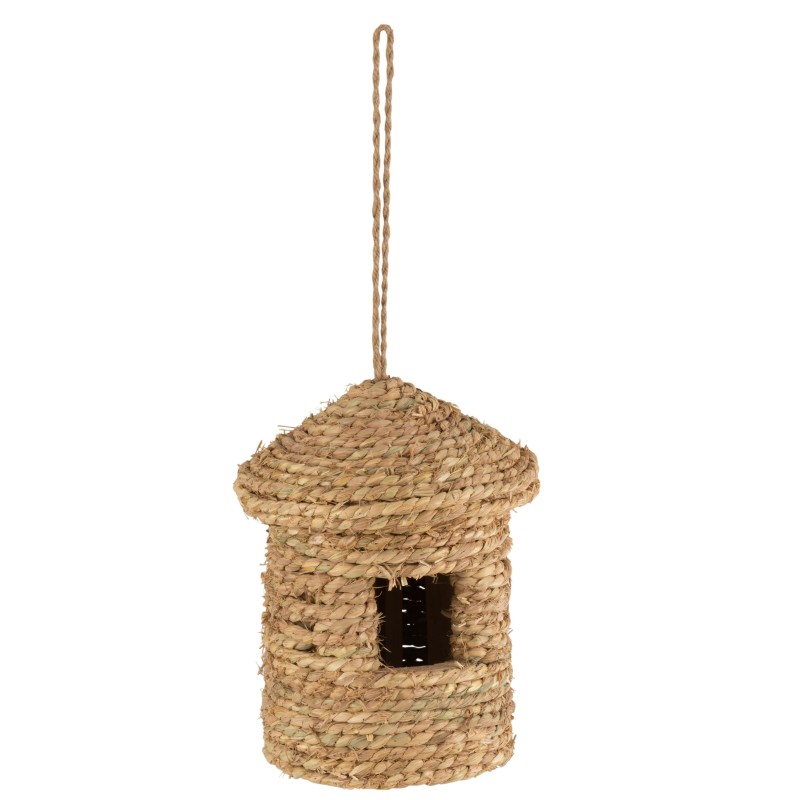 Nichoir rond en paille naturelle L20*l19*H49cm