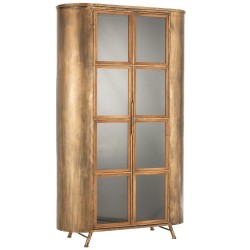 Armoire 2 portes sur pieds en métal et verre antique H183cm