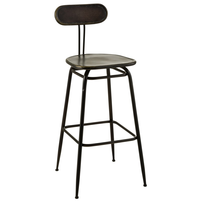 Tabouret bar industriel en métal noir