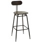 Tabouret bar industriel en métal noir