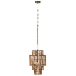 Lampada a sospensione a 4 piani in bambù naturale L37 * L37 * H142cm
