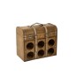 Valise 6 bouteilles en bois marron 42.5x24x38.5 cm