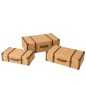 SET DE 3 COFFRE RECTANGULAIRE BOIS BEIGE/MARRON