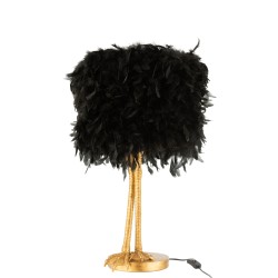 Lampe à poser sur pied en forme de patte de poule doré et noir 72x28cm