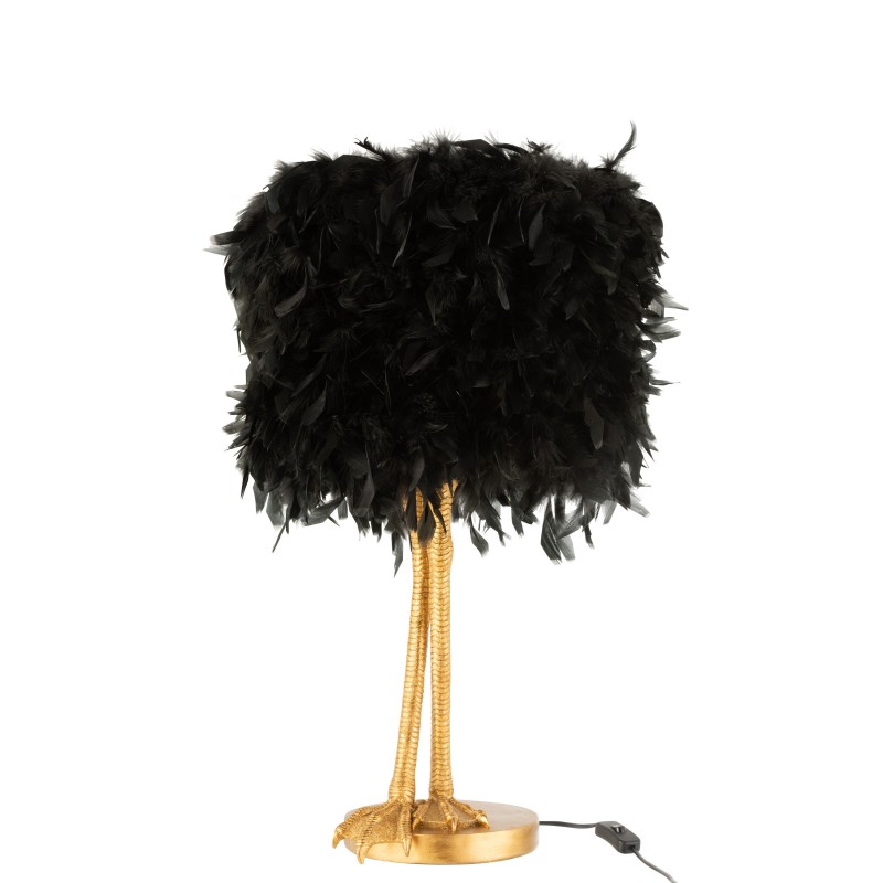 Lampe à poser sur pied en forme de patte de poule doré et noir 72x28cm