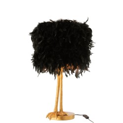 Lampe à poser sur pied en forme de patte de poule doré et noir 72x28cm