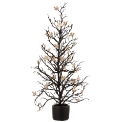 Arbre artificiel en pot avec feuilles pailletées 71cm