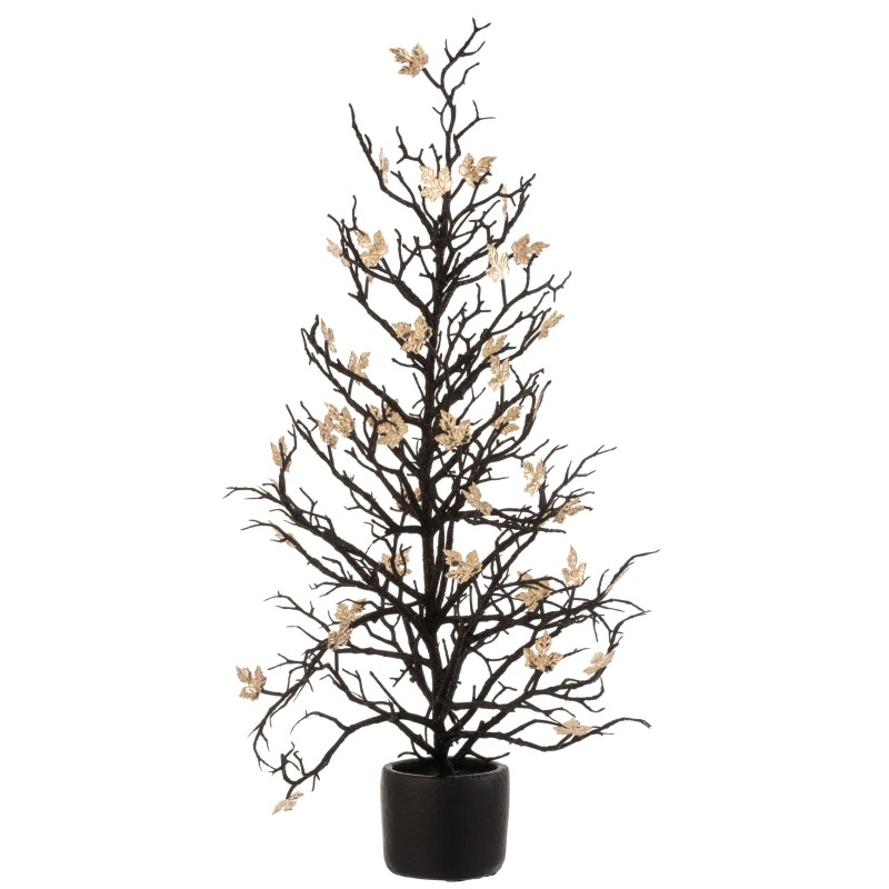 Arbre artificiel en pot avec feuilles pailletées 71cm