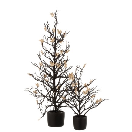 Arbre artificiel en pot avec feuilles pailletées 71cm