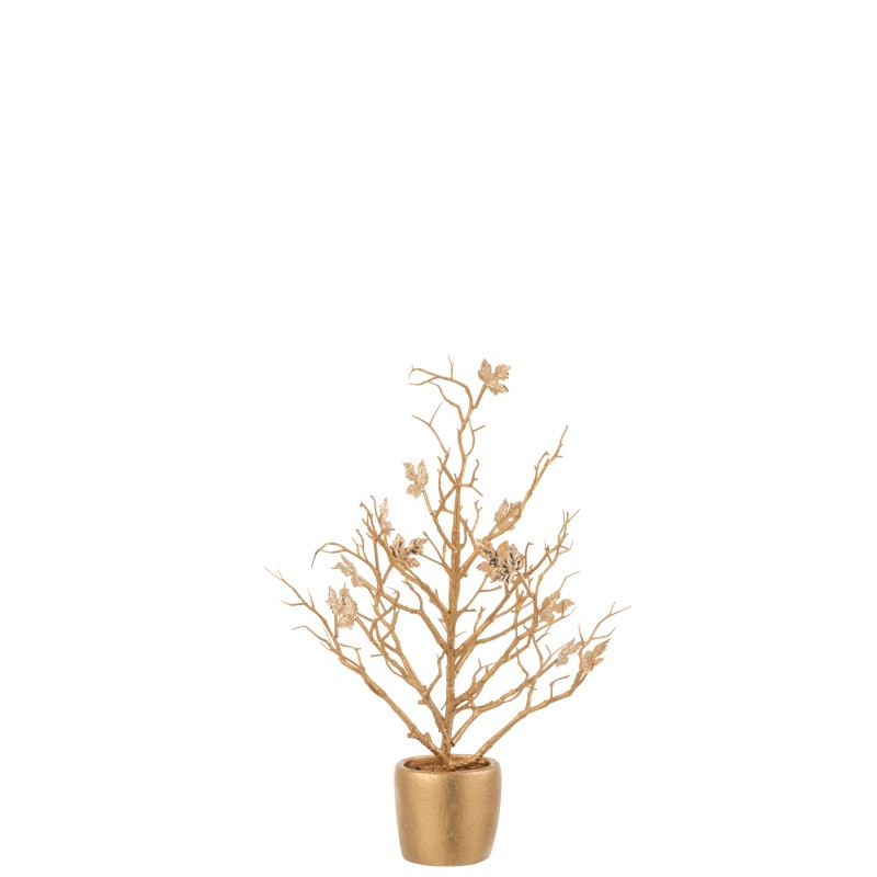 Arbre nu dans pot en plastique or 15x15x44.5 cm