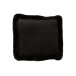 Coussin carré avec bord fourrure en textile noir 45x45cm