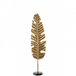 FEUILLE SUR PIED ROND ALU / MARBRE OR SMALL 66 cm