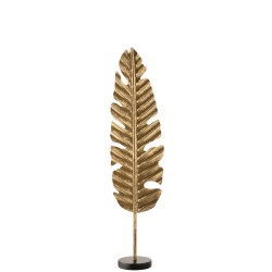 FEUILLE SUR PIED ROND ALU / MARBRE OR SMALL 66 cm