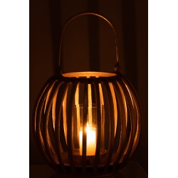 Lanterne boule en aluminium or 34.5x34.5x50 cm