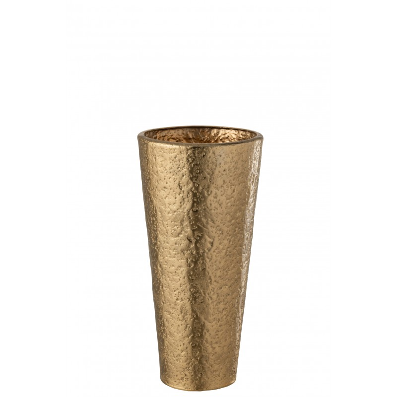 Vase haut en métal doré H51 cm