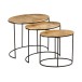 SET DE 3 MESA AUXILIAR EFECTO YUTE ALUMINIO ORO