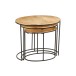 SET DE 3 MESA AUXILIAR EFECTO YUTE ALUMINIO ORO