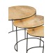 SET DE 3 MESA AUXILIAR EFECTO YUTE ALUMINIO ORO