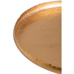MESA DE SALON REDONDO METAL ORO