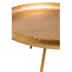 MESA DE SALON REDONDO METAL ORO