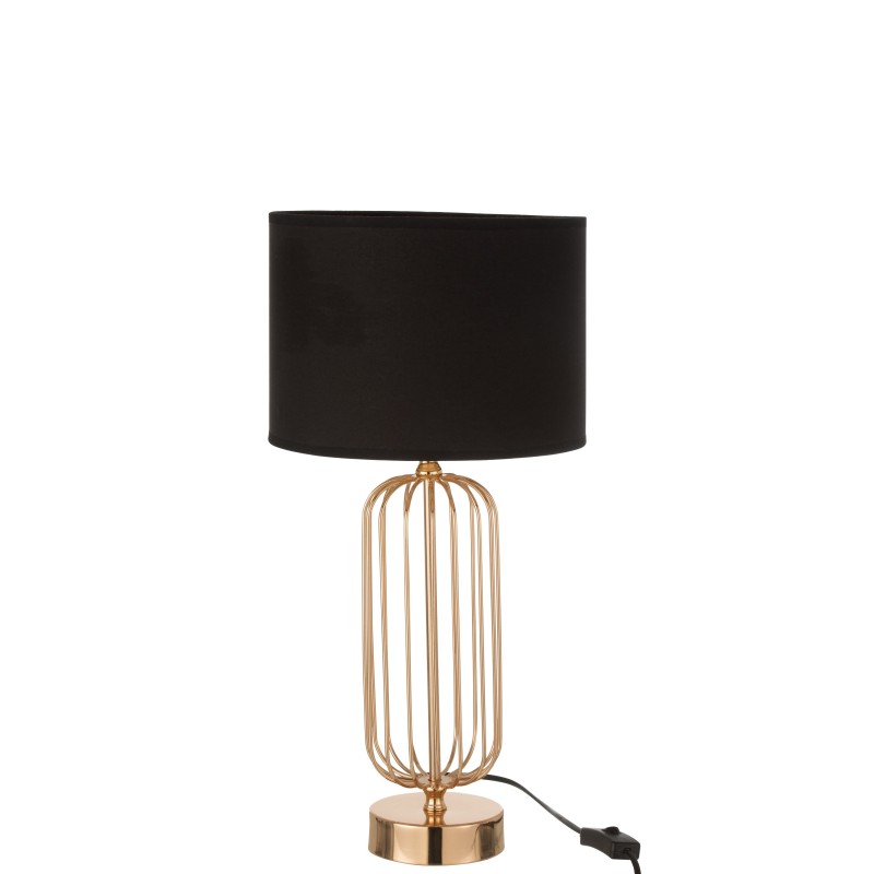 LAMPARA BARRAS METAL/TEXTIL ORO/NEGRO SMALL