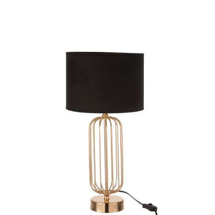 LAMPARA BARRAS METAL/TEXTIL ORO/NEGRO SMALL