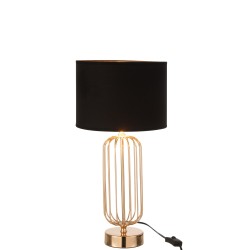 LAMPARA BARRAS METAL/TEXTIL ORO/NEGRO SMALL
