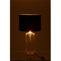 LAMPARA BARRAS METAL/TEXTIL ORO/NEGRO SMALL