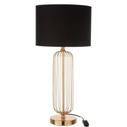 Lampe avec abat-jour noir en métal doré 30x30x68 cm