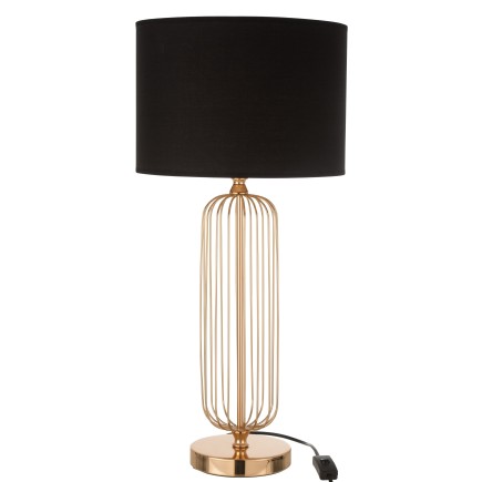Lampe avec abat-jour noir en métal doré 30x30x68 cm