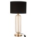Lampe avec abat-jour noir en métal doré 30x30x68 cm