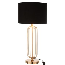 Lampe avec abat-jour noir en métal doré 30x30x68 cm