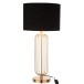 Lampe avec abat-jour noir en métal doré 30x30x68 cm