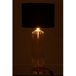 Lampe avec abat-jour noir en métal doré 30x30x68 cm