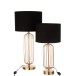 Lampe avec abat-jour noir en métal doré 30x30x68 cm