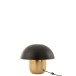 Candeeiro cogumelo em metal preto 40x40x35 cm